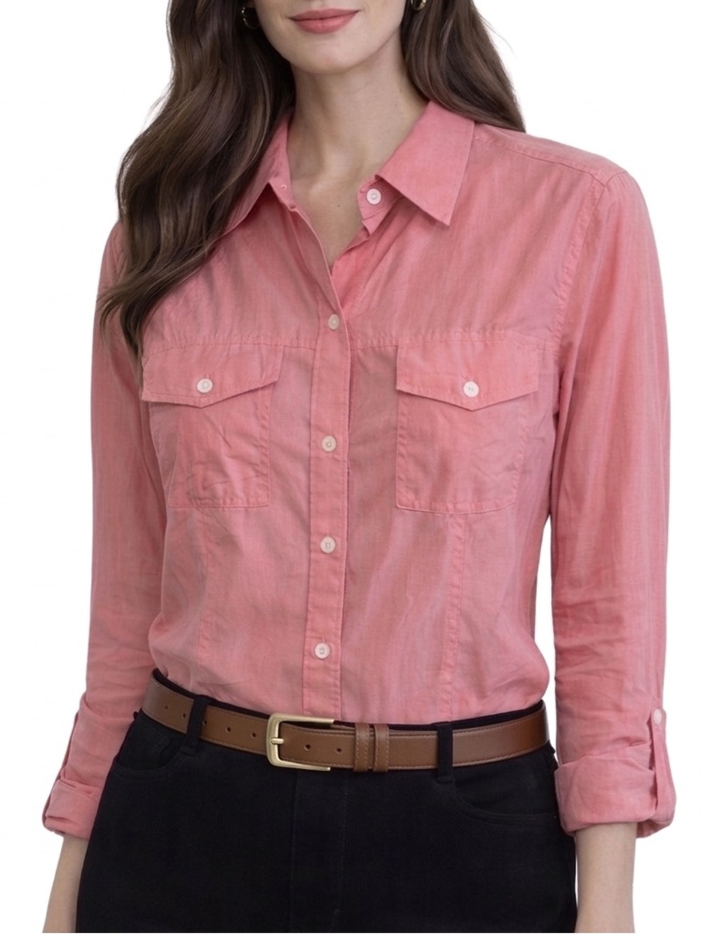 NWOT Banana Republic silk pink shirt